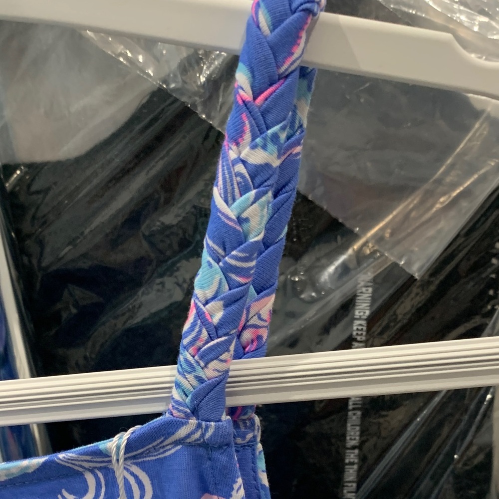 NWT. Lilly Pulitzer Blue Tropical Print Maxi Dress. Large - Picture 4 of 6